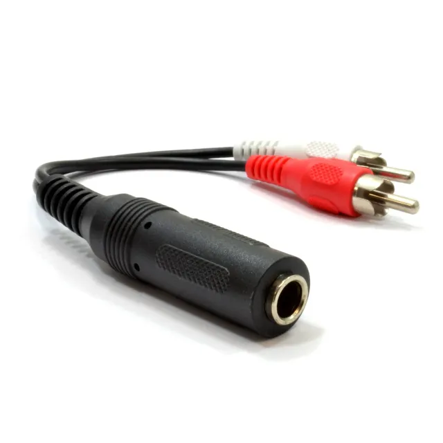 Kenable 6,35mm Klinke auf Cinch Adapterkabel 10cm Stereo