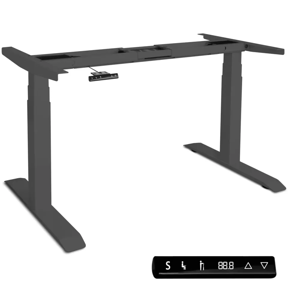 Poppstar Schreibtisch-Gestell höhenverstellbar Anthrazit Dual