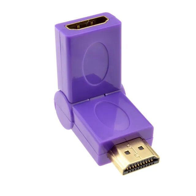 Kenable HDMI Winkeladapter 180° drehbar lila 5,5cm