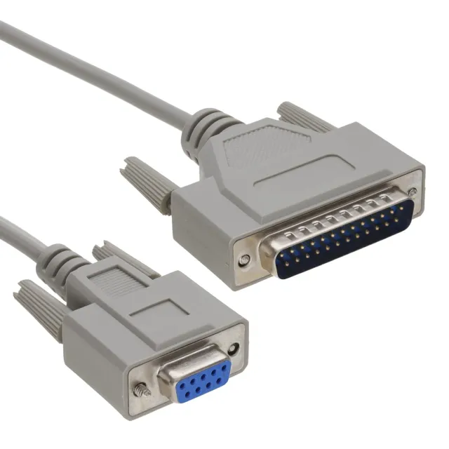 Kenable RS232 Kabel D9-D25 seriell 3 m beige