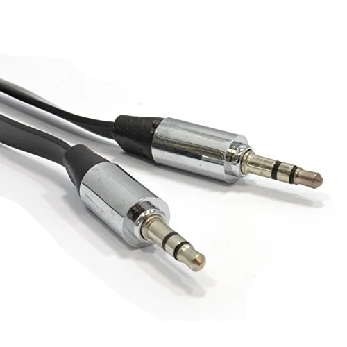 Kenable Flach Audiokabel 3,5mm Klinke 2m schwarz