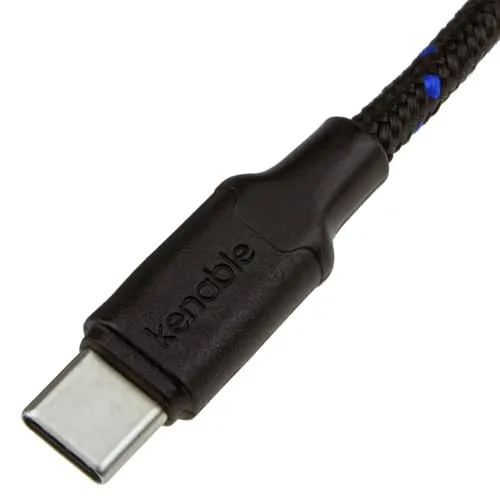 Kenable USB-C auf USB-C Kabel 2m Schwarz Nylon PD