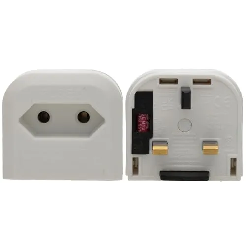 Kenable BCA Euro 2-Pin zu UK Stecker-Adapter Weiß 3A