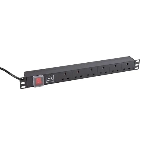 Kenable 6-fach Horizontal-Steckdosenleiste 19 Zoll 3 m Surge