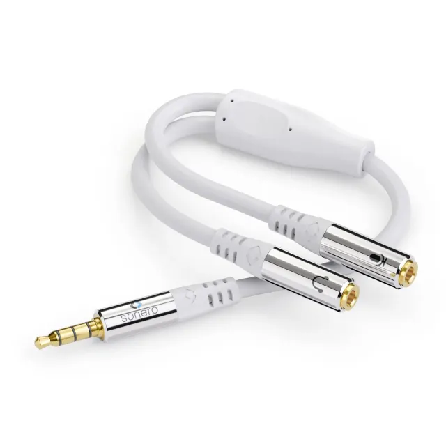Sonero S-ACA012 Headset-Adapter Y-Kabel 0,25 m weiß