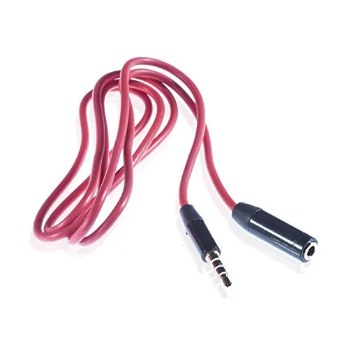 Poppstar Audio Klinkenkabel 3,5mm 1m Rot Verlängerung