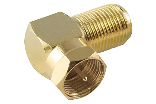 Poppstar SAT-Winkel-Adapter 90° F-Kupplung 8x vergoldet