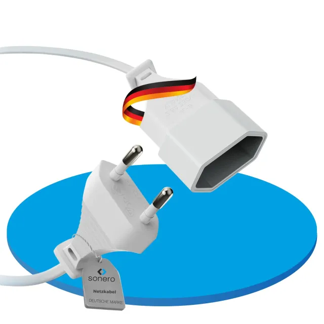 Sonero X-ESG-ESB-050W Netzkabel 5 m weiß Euro Verlängerung