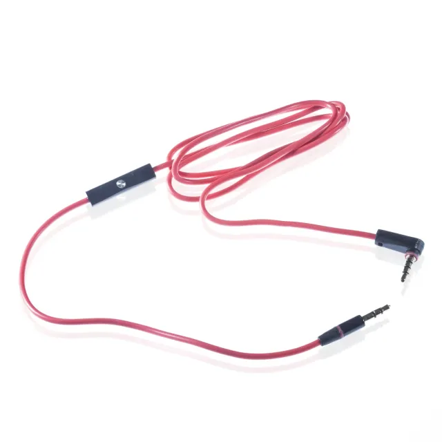 Poppstar Audiokabel 1,2m rot mit Mikrofon