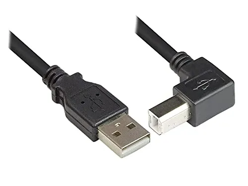 Good Connections USB 2.0 Druckerkabel A-B gewinkelt 2 m schwarz