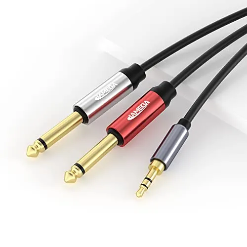 JAMEGA 3,5mm auf 2x 6,35mm Audiokabel 7,5m Splitter