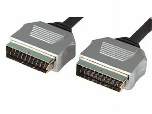 Kenable SCART Kabel 5m OFC Metallstecker dunkelblau RGB