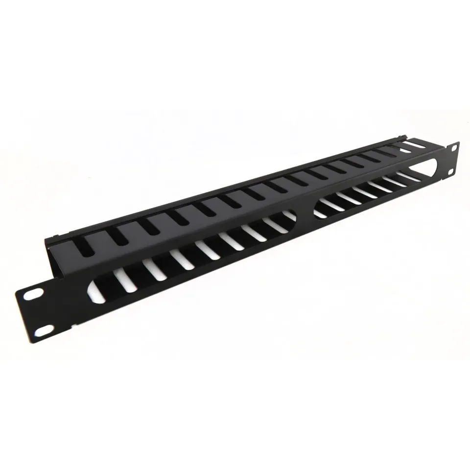 Kenable Kabelmanagement-Panel 1U 19 Zoll schwarz Stahl
