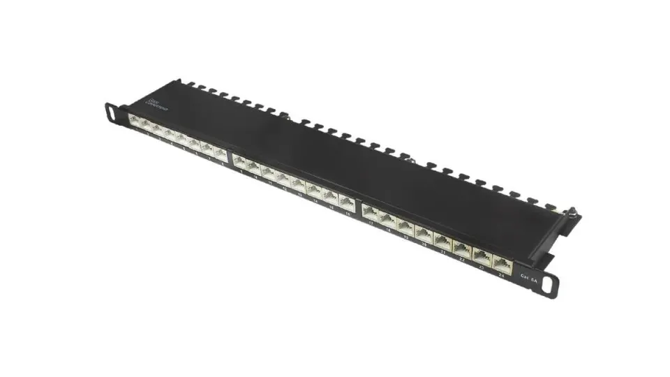 Good Connections Cat.6A Patchpanel 24-Port 0,5HE schwarz