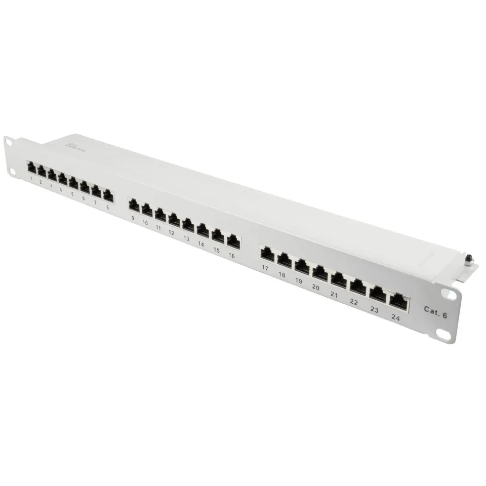 Good Connections Cat.6 Patchpanel 24-Port 1HE lichtgrau