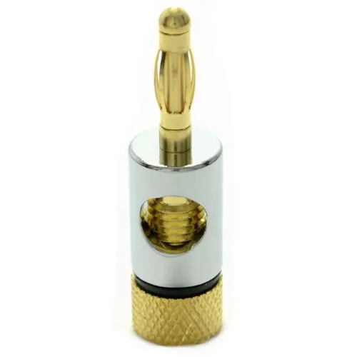 Kenable HQ 4 mm Bananenstecker für 6 mm Kabel silber