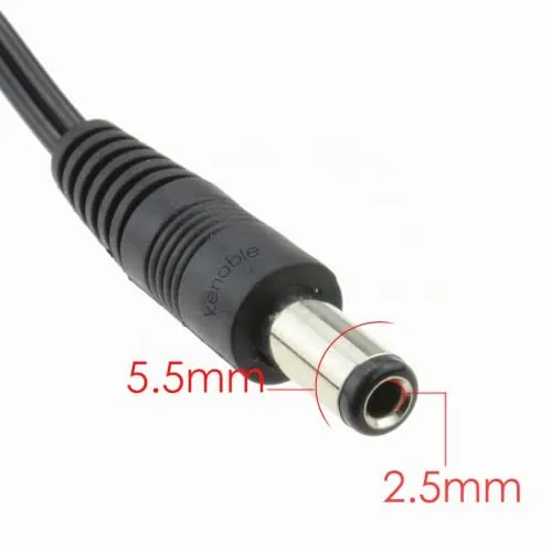 Kenable DC Stromkabel 5,5mm Stecker-Stecker 0,5m schwarz