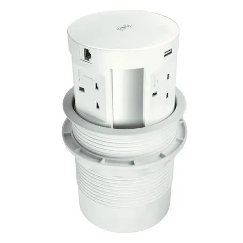 Kenable Pop-Up Tischsteckdose UK 4-fach mit USB Qi HDMI