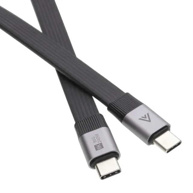 Kenable USB4 Kabel 80Gbps 240W 1m schwarz flach USB-C