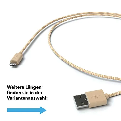 Jamega Micro-USB Kabel Nylon 1 m Laden Daten gold