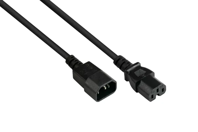 Good Connections C14-C15 Kaltgeräte-Warmgeräte-Kabel 5 m schwarz