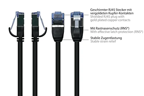Good Connections Slim Cat.6A Patchkabel 0,15 m schwarz