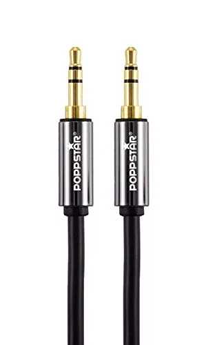 Poppstar HQ Klinkenkabel 3,5mm 10m schwarz vergoldet