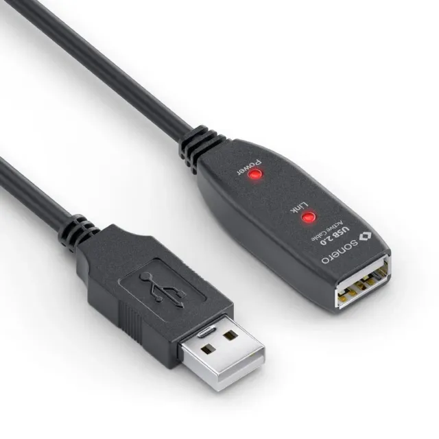 Sonero USB 2.0 Aktiv-Verlängerung USB-A 5 m schwarz 480Mbit