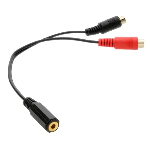 Kenable Klinke Cinch Adapter 3,5mm auf 2x RCA kurz