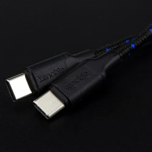 Kenable USB-C auf USB-C Kabel 2m Schwarz Nylon PD