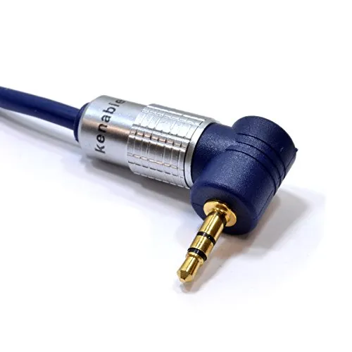 Kenable Winkel Audiokabel 3,5mm 0,5m Gold Stereo