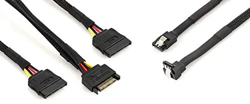 Poppstar SATA 3 Datenkabel Set 2x 60cm mit Y-Stromadapter