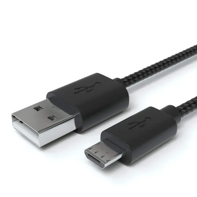 JAMEGA Micro USB Kabel 1m Nylon Ladekabel schwarz 2,4A