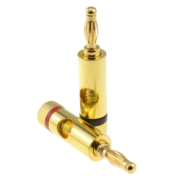 Kenable Bananenstecker 4mm vergoldet rot-schwarz Lautsprecher