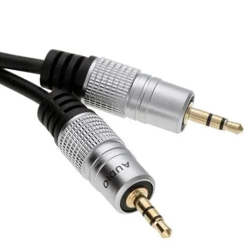 Kenable Profi Audio Klinkenkabel 0,5m Schwarz Stereo