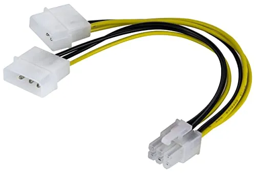 Poppstar PCIe Y-Stromkabel Molex auf 6-polig 15cm Grafikkarten