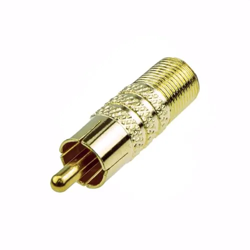 Kenable F-Typ Buchse Cinch Adapter vergoldet Gold