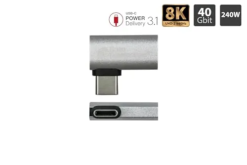 Good Connections USB 4.0 Winkeladapter silber 40 Gbit/s