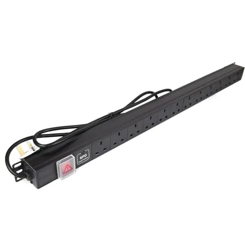 Kenable 12-fach Vertikal-Steckdosenleiste Rack 1,8 m Surge