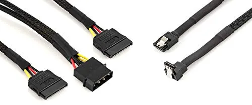 Poppstar SATA 3 Datenkabel Set 2x 60cm mit Molex Adapter 6Gb/s