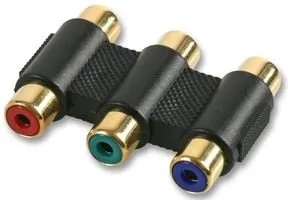 Kenable RGB Cinch Kupplung Adapter vergoldet 3x RCA