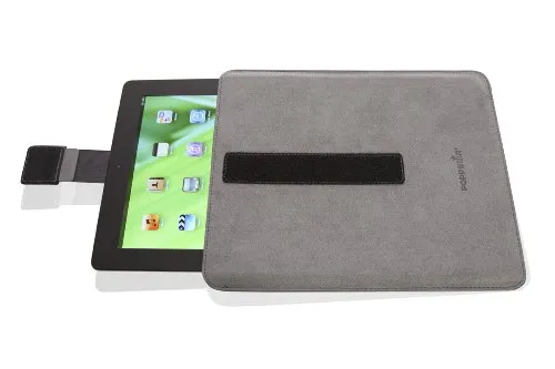 Poppstar Tablethülle 9,7 Zoll grau Mikrofaser Ständer