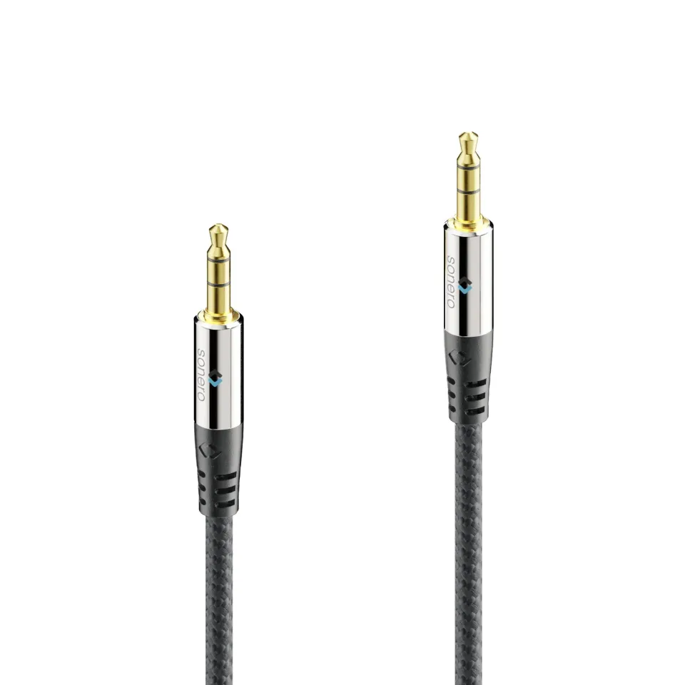 Sonero Premium Audiokabel 3,5mm Klinke 2,0m schwarz Nylon