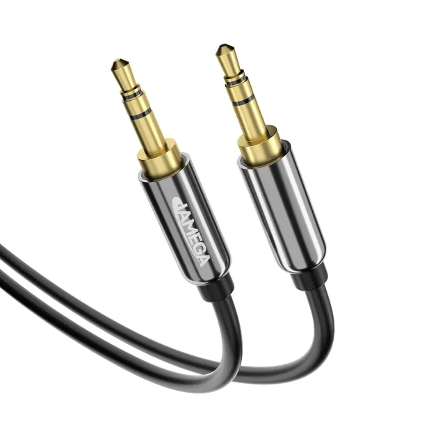 JAMEGA Aux Klinkenkabel 0,5m Schwarz Stereo 3,5mm