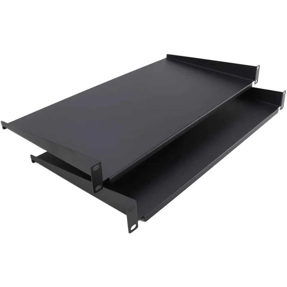 Kenable 1U 250mm Rackboden 19 Zoll Doppelpack schwarz
