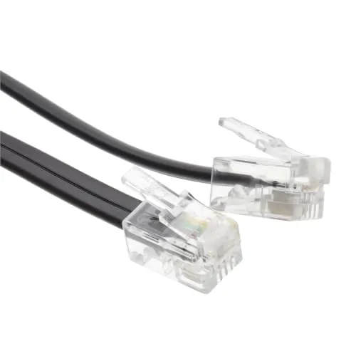 Kenable RJ10 4P4C Telefonkabel Flach Schwarz 2 m