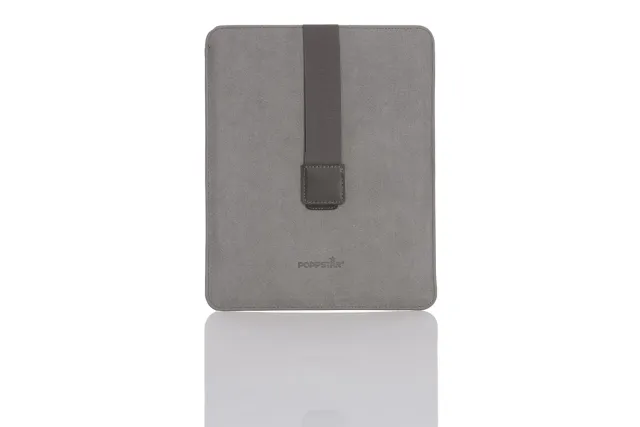 Poppstar Tablethülle 9,7 Zoll grau Mikrofaser Ständer