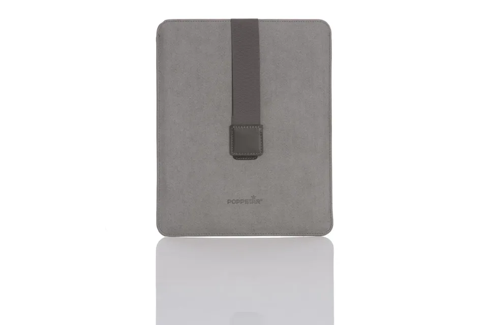 Poppstar Tablethülle 9,7 Zoll grau Mikrofaser Ständer