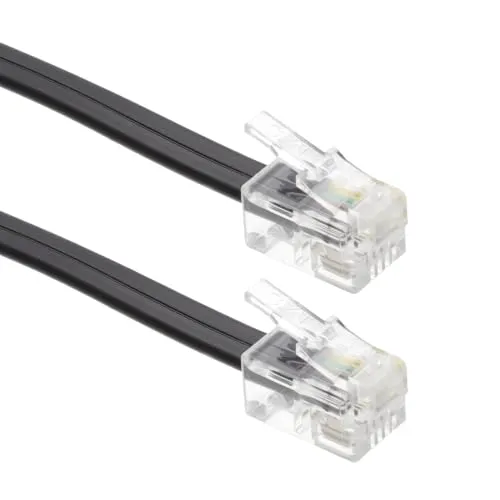 Kenable RJ10 4P4C Telefonkabel Flach Schwarz 2 m