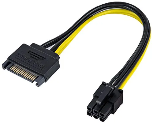 Poppstar SATA auf PCIe Stromkabel 6-polig 20 cm